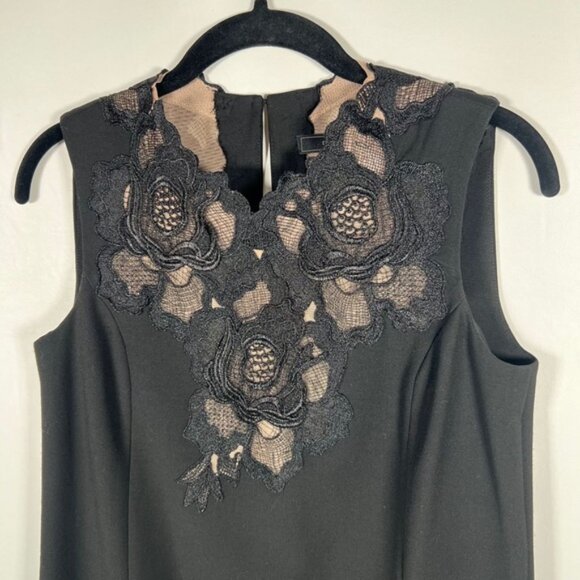 NWT BCBGMAXAZRIA VALENTINE Lace Aplique Sleeveless Black Mini Dress IZD6Y967 XXS - Picture 7 of 16